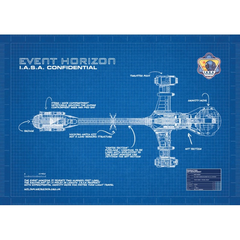 Event Horizon A1 Blueprint Poster